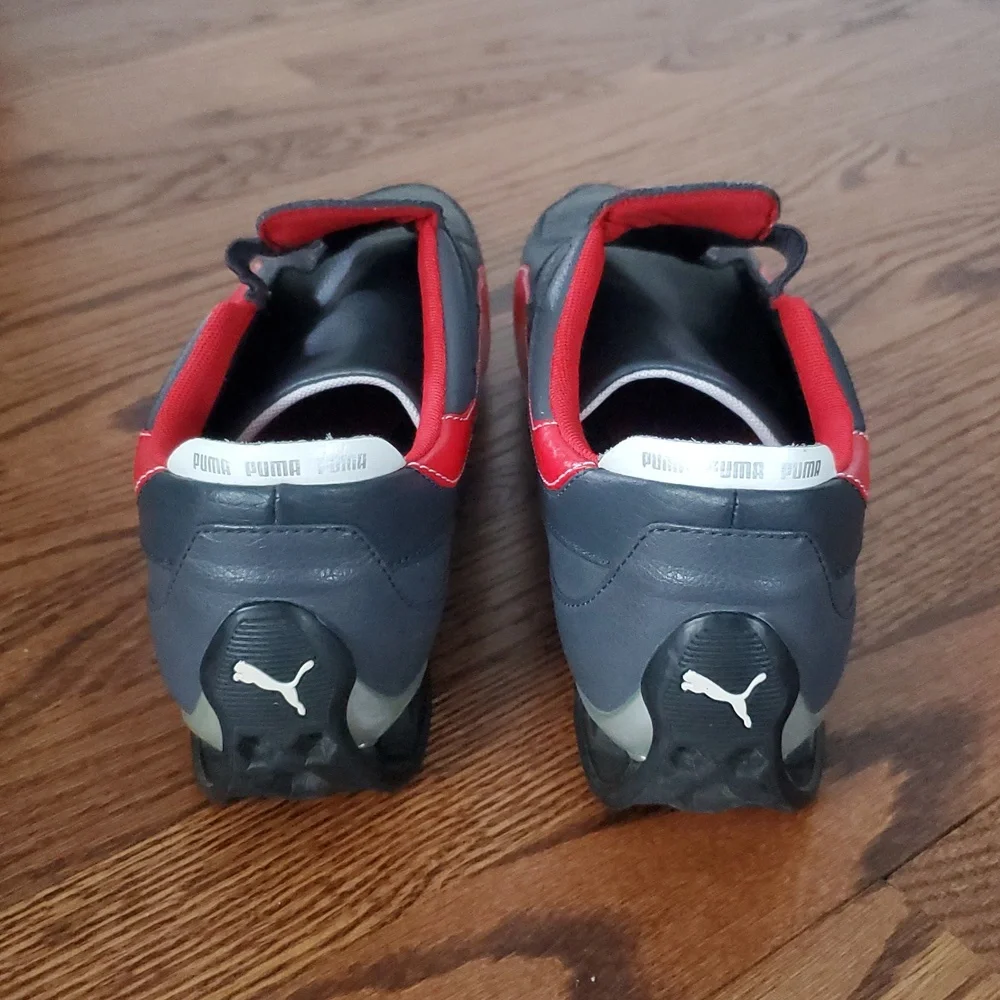 Puma Gray & Red Slide On Sneakers